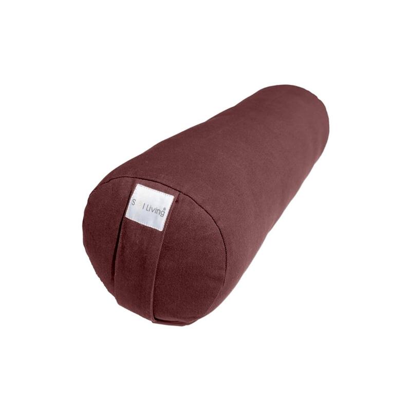 Sol Living Cylindrical Yoga Bolster Meditation Cushion - Cotton - 26" x 8" x 8" - Brown
