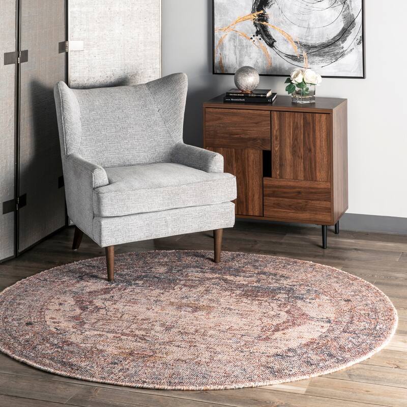 Nuloom Multi Handmade Traditional Boho Rustic Chic Medallion Tassel Frame Area Rug