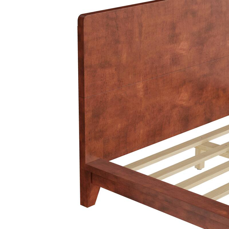 Roomfitters Full/Queen/King Size Wood Platform Bed with Headboard and Slat Support