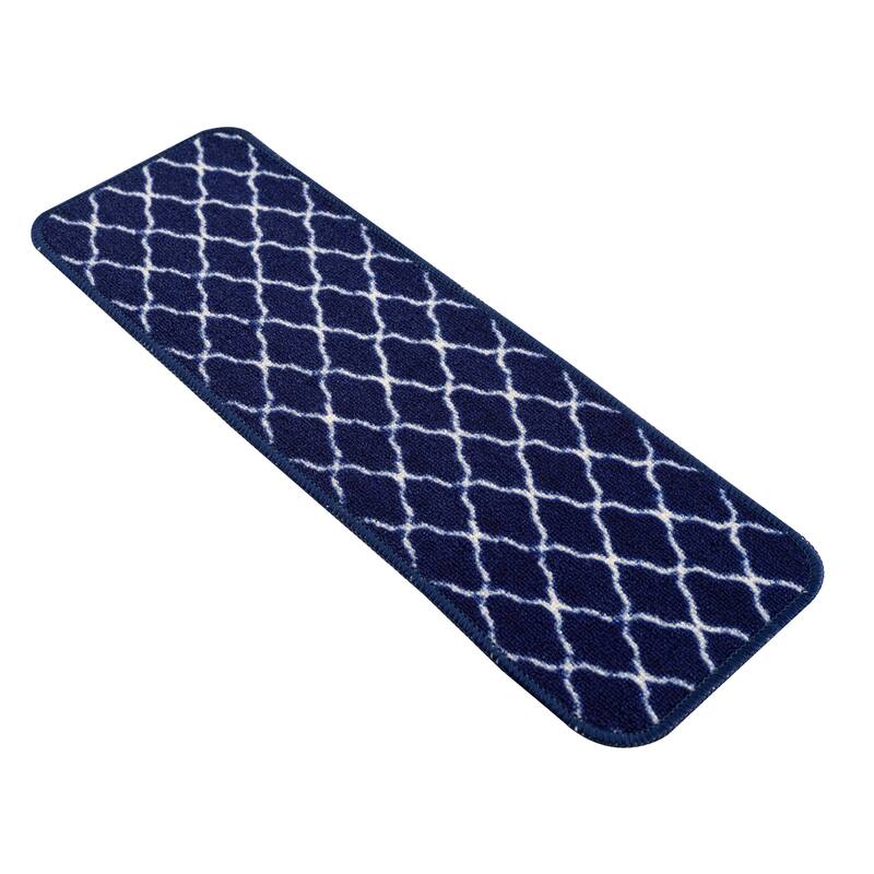 Beverly Rug Non Slip Stair Treads with Anti-Skid Rubber Backing, Trellis Design, 8.5''x 26''