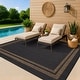preview thumbnail 86 of 98, World Rug Gallery Border Indoor/Outdoor Flat Woven Area Rug