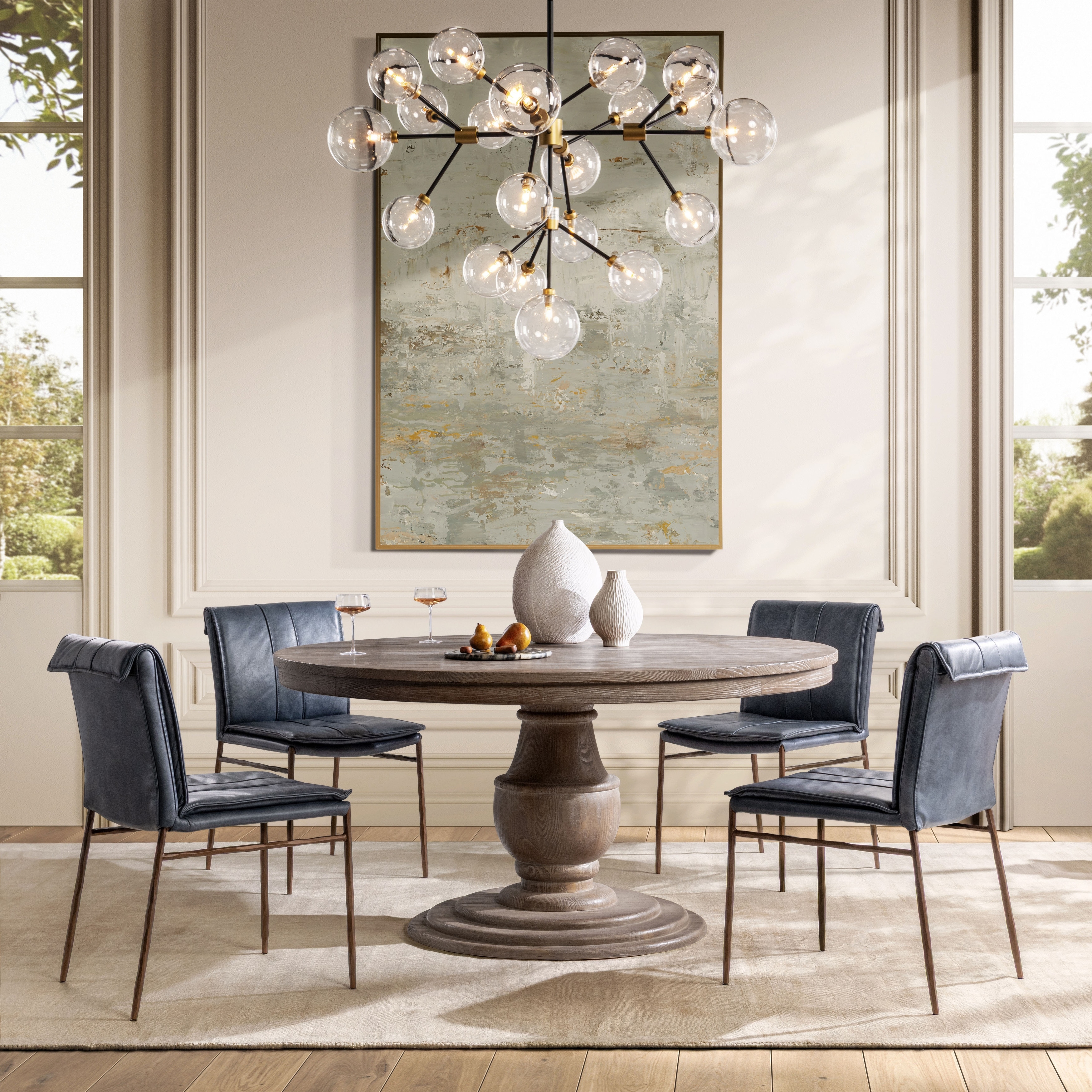 Classic Home Tuscan Genuine Leather Dining Chair (Set of 2)