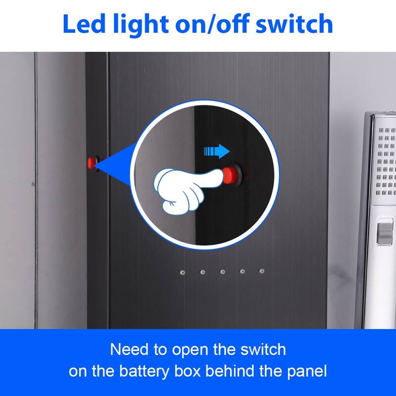 50 in. LED Shower Panel System and Body Jets in Brushed Nickel