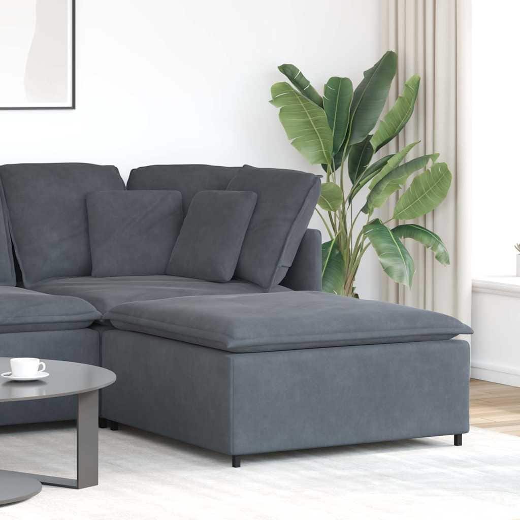 vidaXL Modular Sofa Dark Grey Velvet (100% polyester), Metal, Foam - 39.4 x 39.4 x 18.9