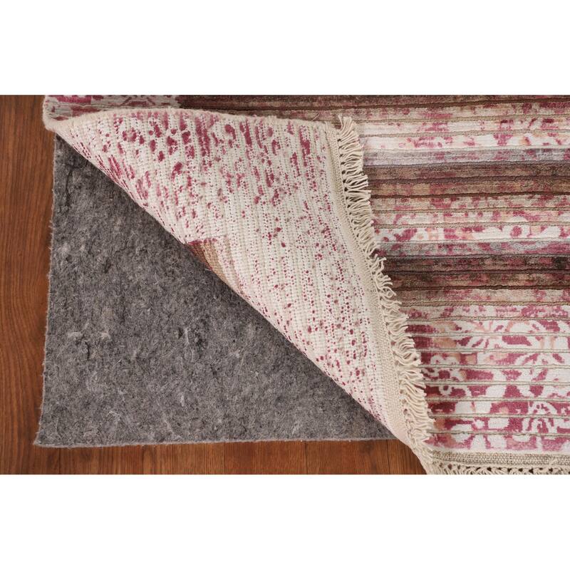 Striped / Modern Abstract Accent Rug Hand-Knotted Wool Carpet - 2'8"x 4'10"