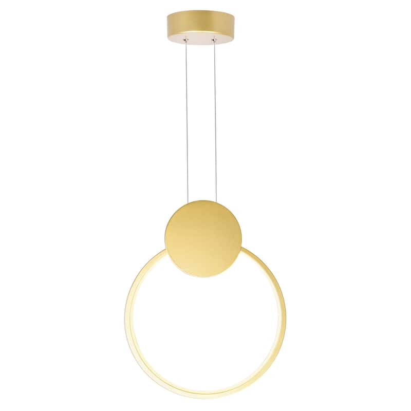 Pulley Integrated LED 10in Satin Gold Mini Pendant - Satin Gold