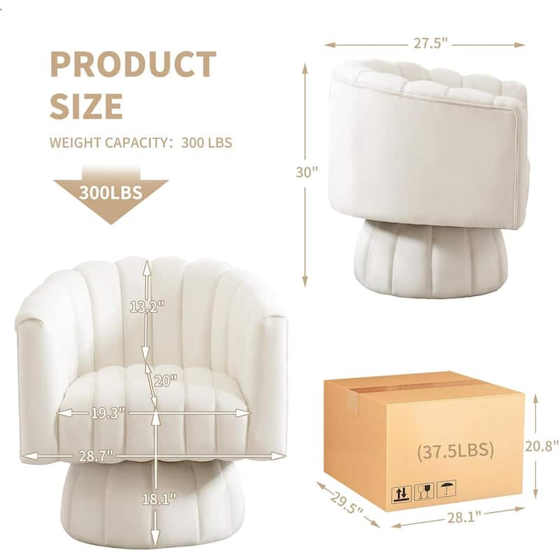 HOMYKA Swivel Accent Barrel Chair Cute Comfy Arm Chair Set 2
