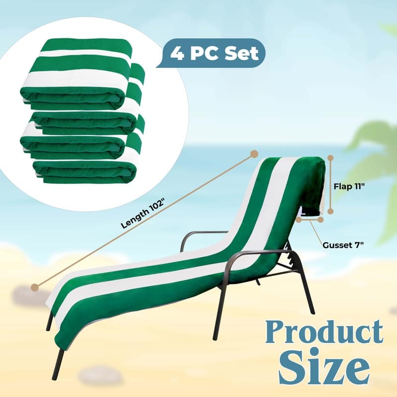 Superior Cabana Cotton Towel/ Chaise Lounge Chair Cover