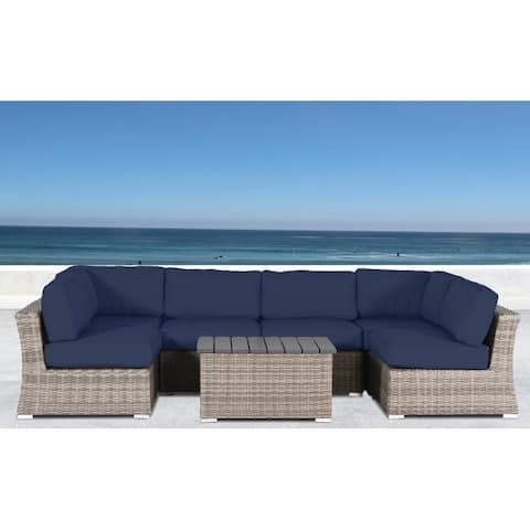 LSI Wicker/Rattan 4 - Person Seating Group with Sunbrella Cushions