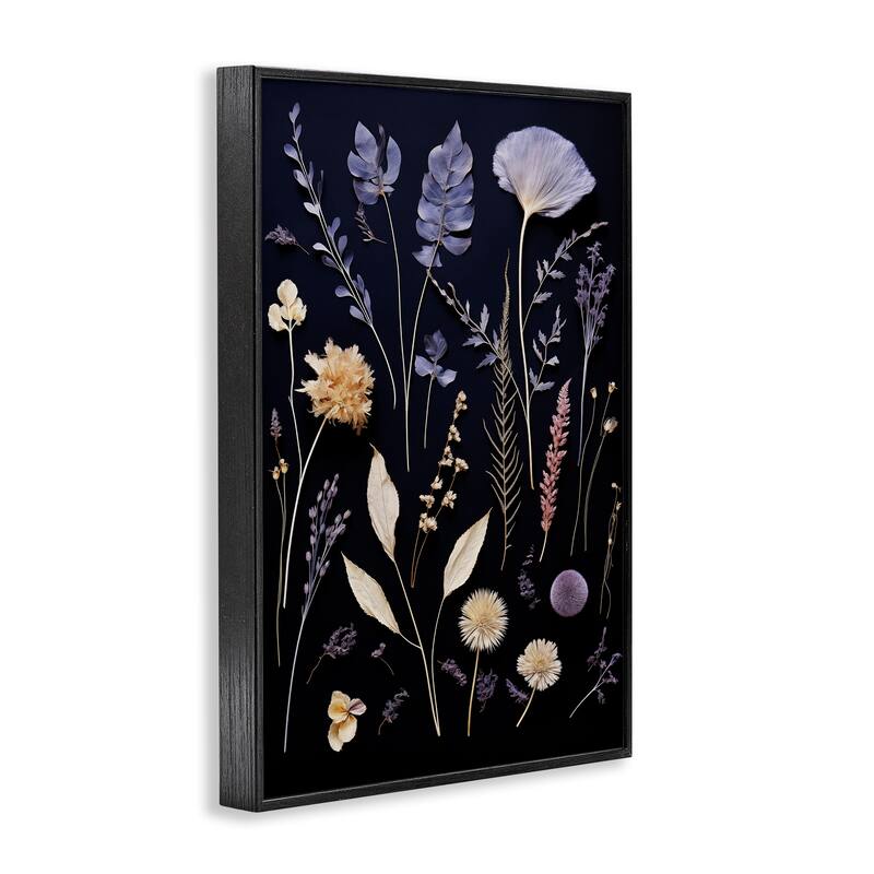 Stupell Various Sprigs on Black Framed Giclee Art Design By Heidi Kuntz