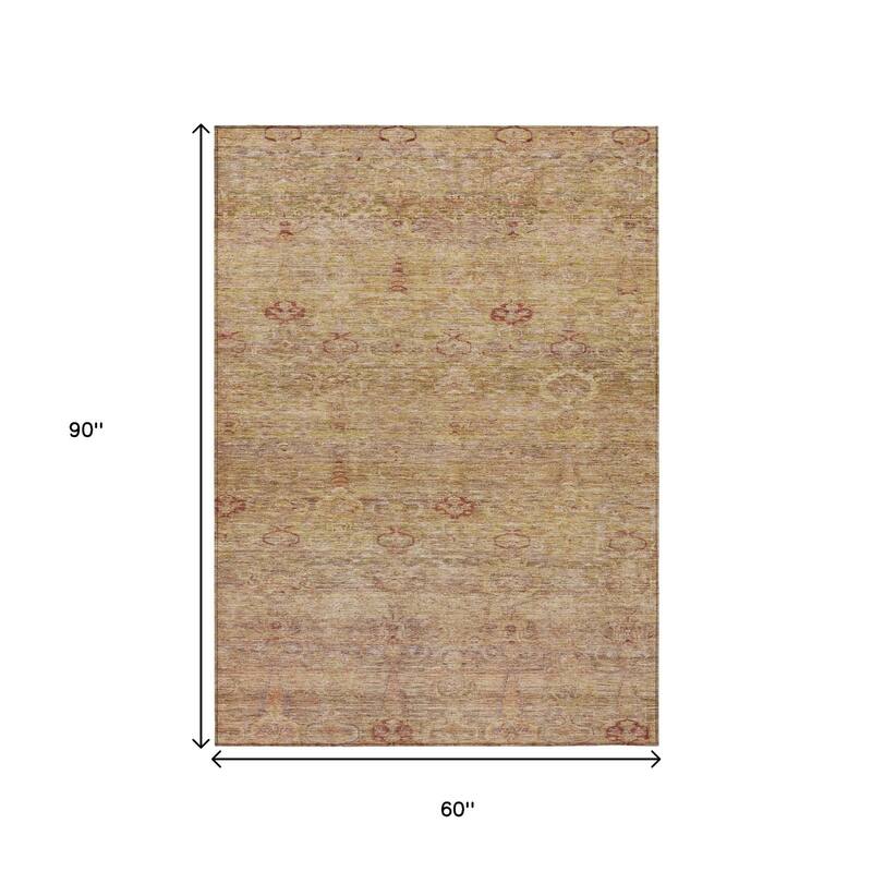 HomeRoots Oriental Traditional Rectangle Outdoor Rug