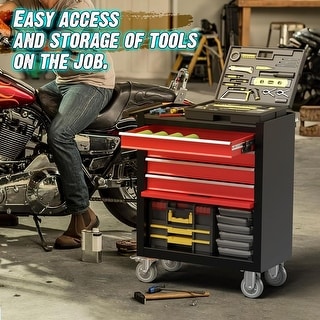 4 Drawers Rolling Tool Chest Metal Tool Cart Storage Cabinet