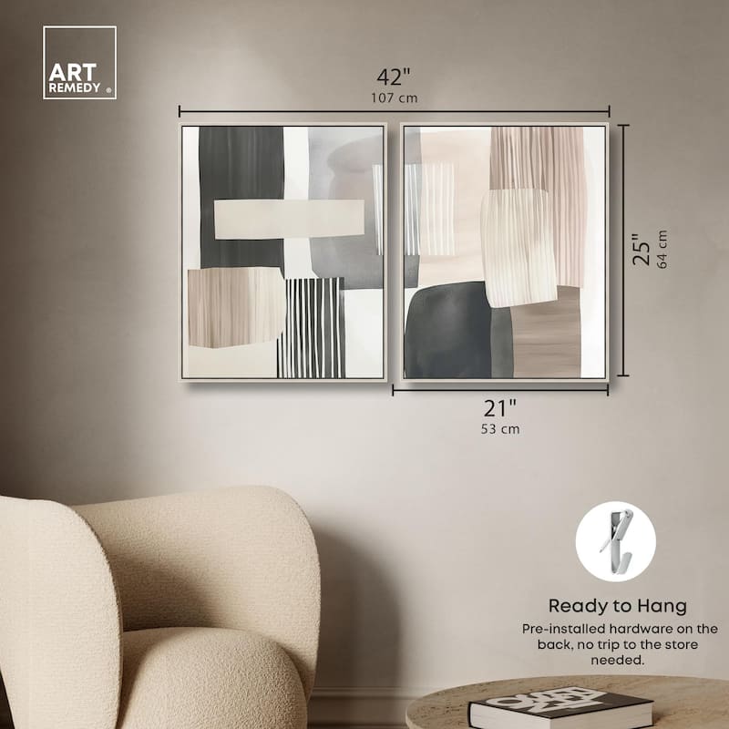 Floating Shapes II Canvas Set of 2 by Art Remedy