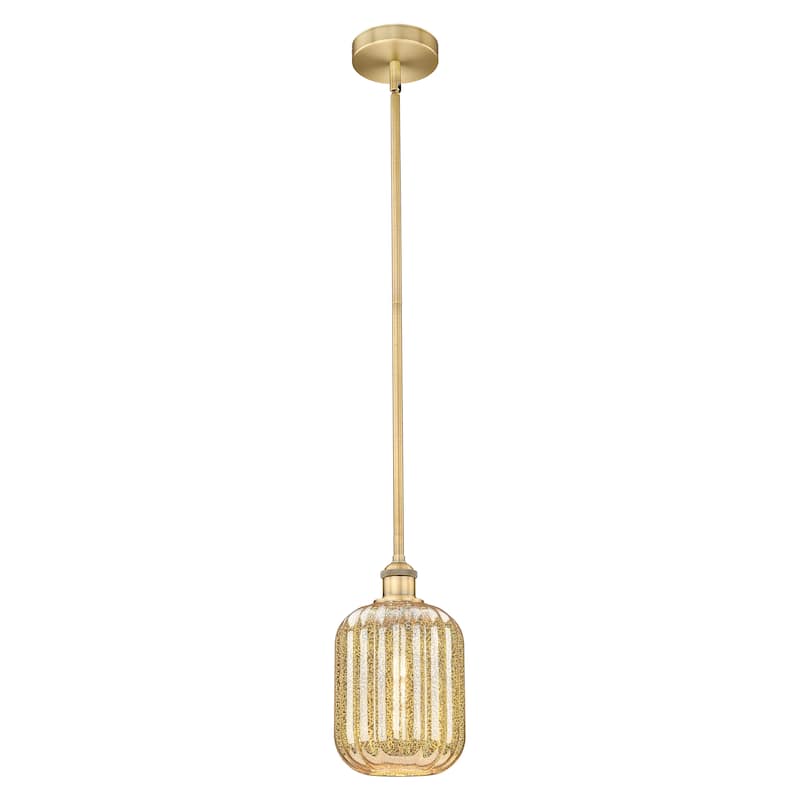 Innovations Lighting Endless Possibilities Edison - Preston - 1 Light 7" Jar Shade Stem Hung Mini Pendant - Mercury/Brushed Brass