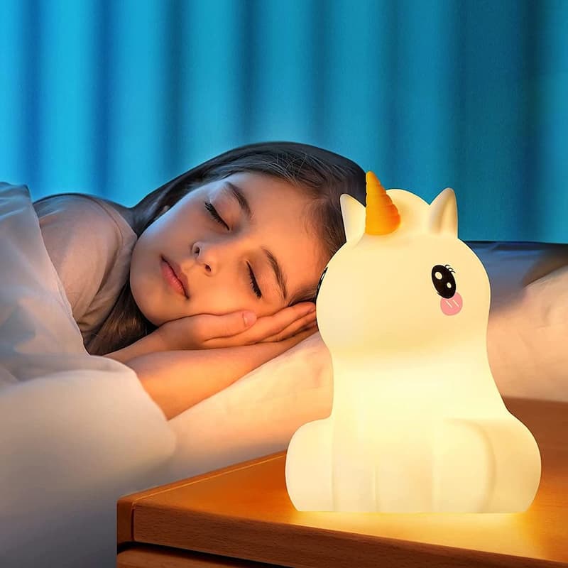 Vivzone Kids Silicone Tap Color Changing Animal LED Night Light - Unicorn