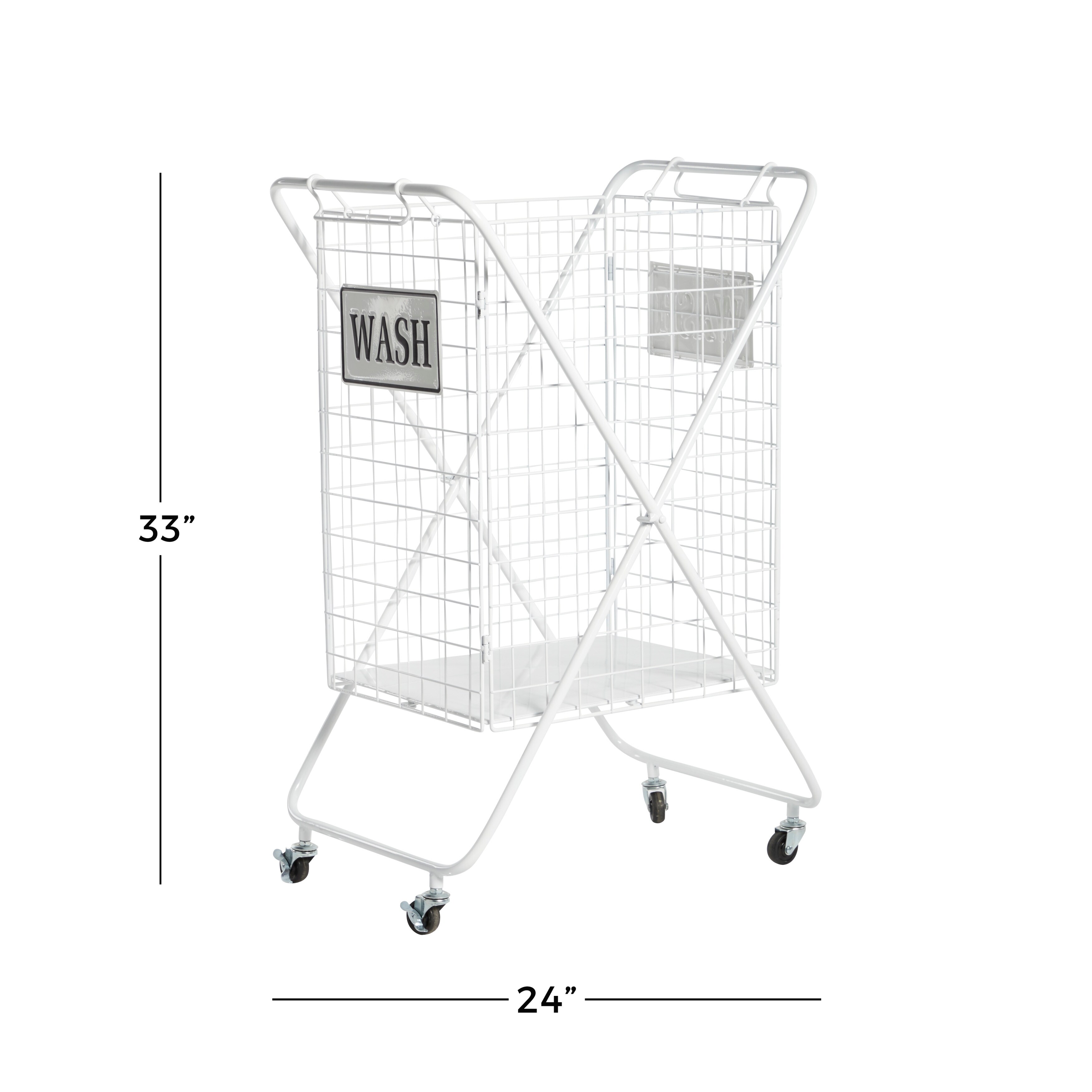 Metal Laundry Basket With Wheels And Wash Sign 16 X 23 X 32 On Sale Overstock 32123632 Rolling laundry baskets come in a variety of different styles, so you can find the one that best suits your needs. metal laundry basket with wheels and wash sign 16 x 23 x 32