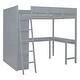 preview thumbnail 8 of 16, Full Size Loft Bed Frame with L-shape Desk and Storage Shelf, Versatility Solid Wood Storage Bed Frame for Kids, Teens