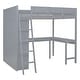preview thumbnail 8 of 33, Full Size Loft Bed with Desk and Shelf,Solid Construction for Home