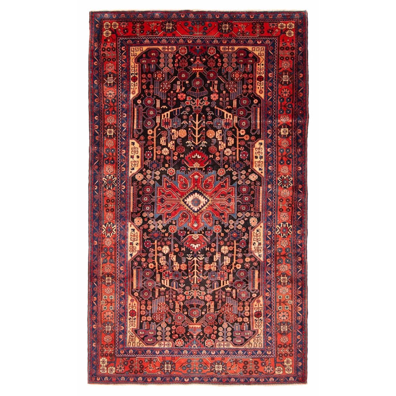 ECARPETGALLERY Hand-knotted Anatolian Vintage Black Wool Rug - 5'5 x 9'6 - Black - 5'5 x 9'6