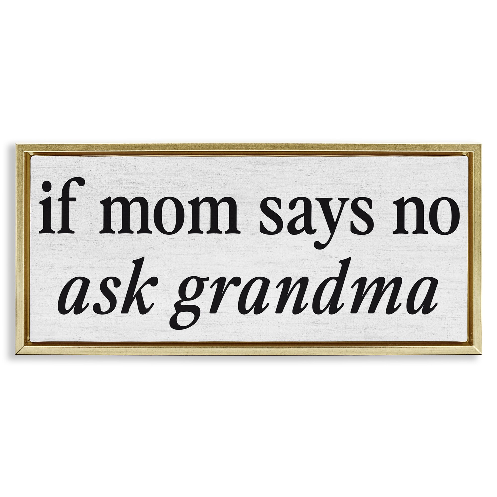 Stupell Ask Grandma Family Phrase Framed Floater Canvas Wall Art Design By Lettered and Lined