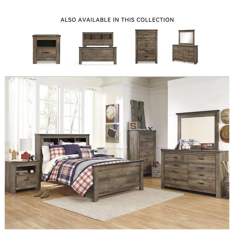 Signature Design by Ashley Trinell Brown Full Bookcase Panel Bed