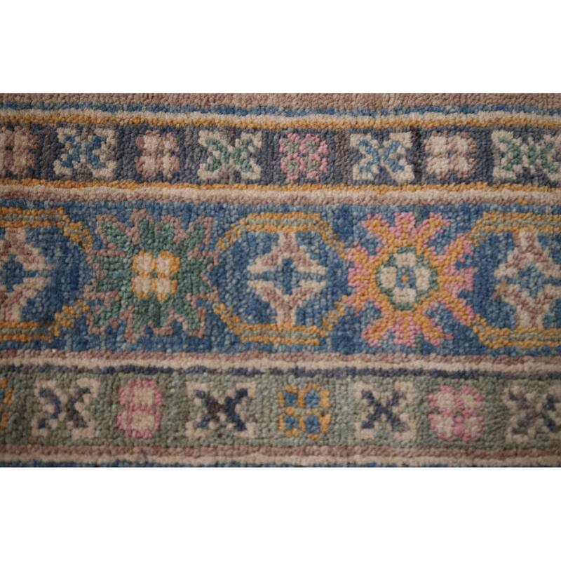 Traditional Brown Kazak Runner Rug Hand-Knotted Wool Carpet - 2'10" x 9'5"