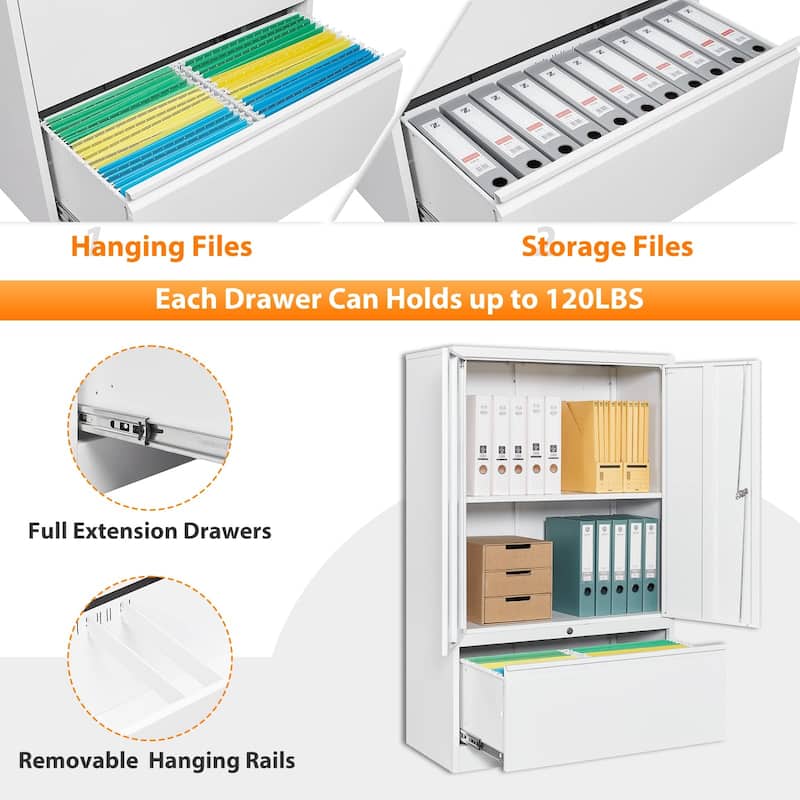 Modern File Cabinets for Home Office with Drawers - N/A