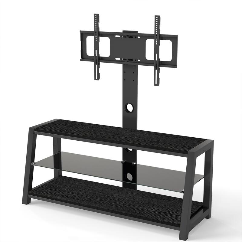 Wooden Storage TV Stand Height Adjustable Universal Swivel Entertainment Center With Mount TV Stand