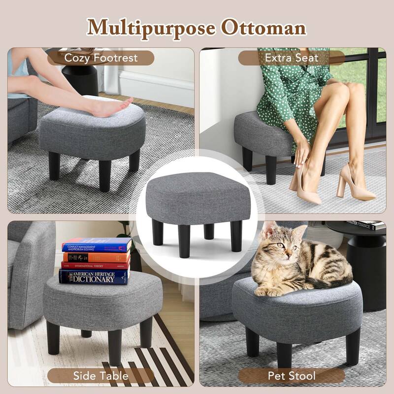 Costway Swivel Barrel Chair with Ottoman Footrest Curved Backrest & - See Details