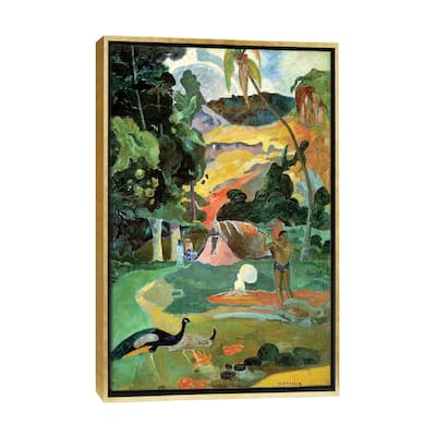 iCanvas "Matamoe (Landscape with Peacocks), 1892" by Paul Gauguin Framed Canvas Print