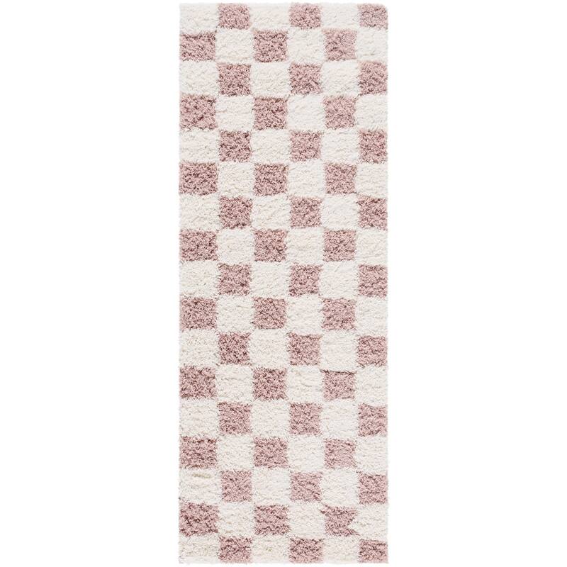 Livabliss Urban Shag Kids & Tween Area Rug - 2' 7" x 7' 3" - Cream/Dusty Pink - Runner