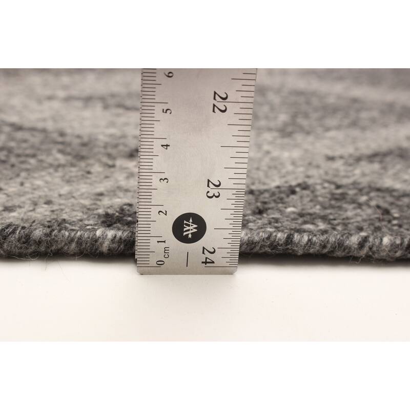 ECARPETGALLERY Flat-Weave Ankara FW Dark Grey Wool Kilim - 5'6 x 7'9