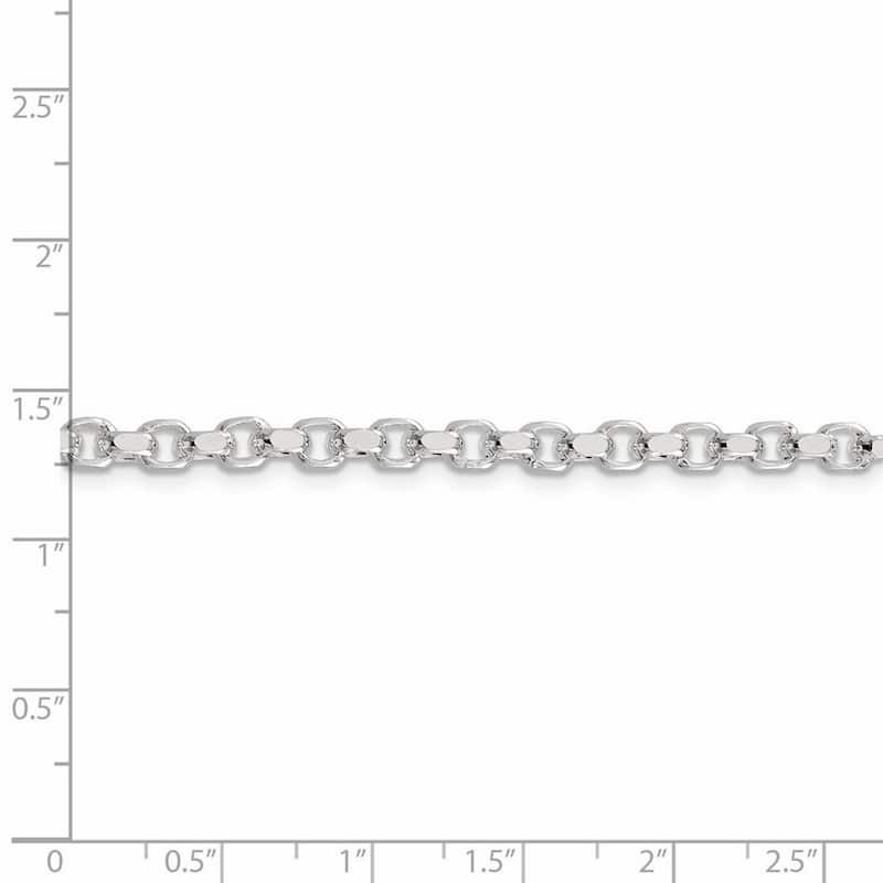 Curata 925 Sterling Silver Polished 4mm Rolo Chain Necklace (Lobster)