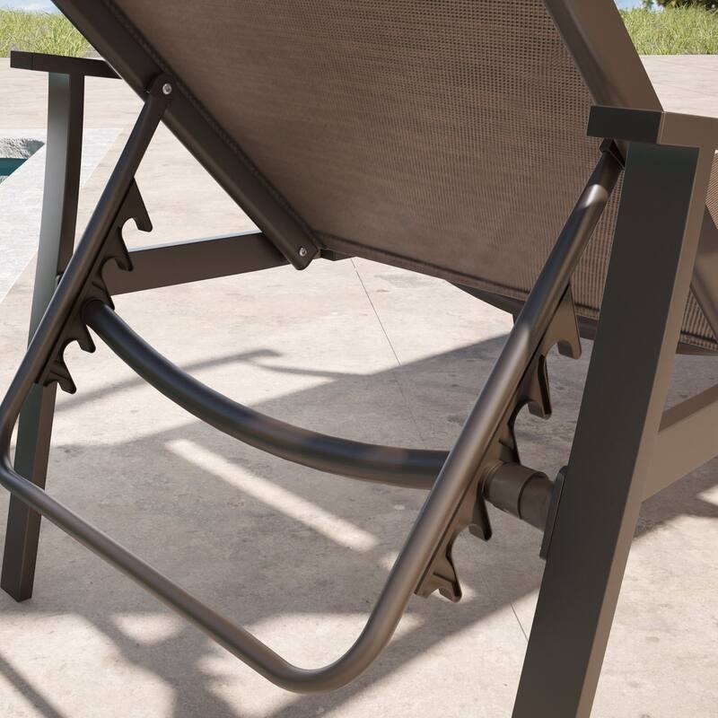 Pellebant Outdoor Patio Aluminum Adjustable Chaise Lounge Chair