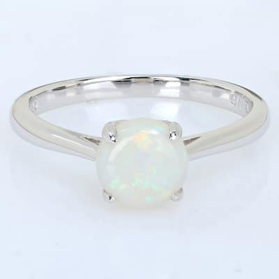 Miadora 4/5ct TGW Opal Solitaire Engagement Ring Sterling Silver