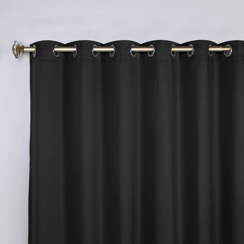 Superior Solid Machine Washable Room Darkening Grommet Blackout Curtains, Set of 2