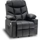 preview thumbnail 6 of 23, MCombo Manual Glider Rocker Recliner Chair with USB Ports, Faux Leather 8002 Black