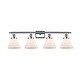 preview thumbnail 60 of 61, Innovations Lighting Ballston Urban Cone - 4 Light 38" Bath Vanity Light Matte White/Polished Chrome Finish