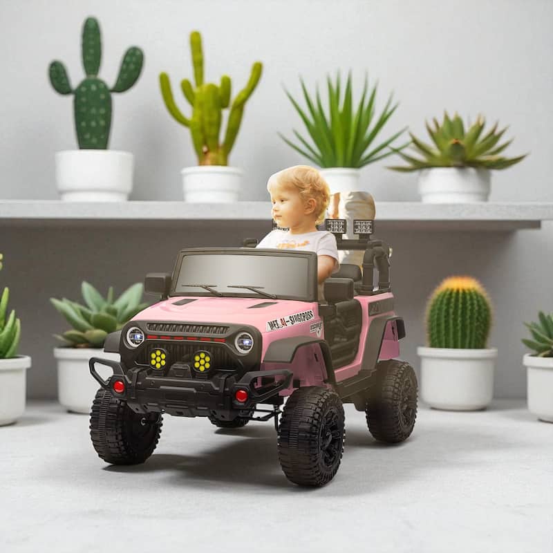 12V Ride-On Truck for Kids, Electric Car with Parent Remote, 4 Suspension Wheels, Music, LED Lights