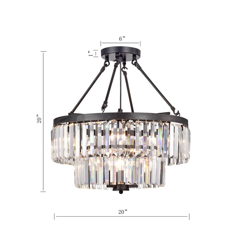 Alytus 9-Light Semi Flush Mount for Dining/Living Room Bedroom Office Foyer