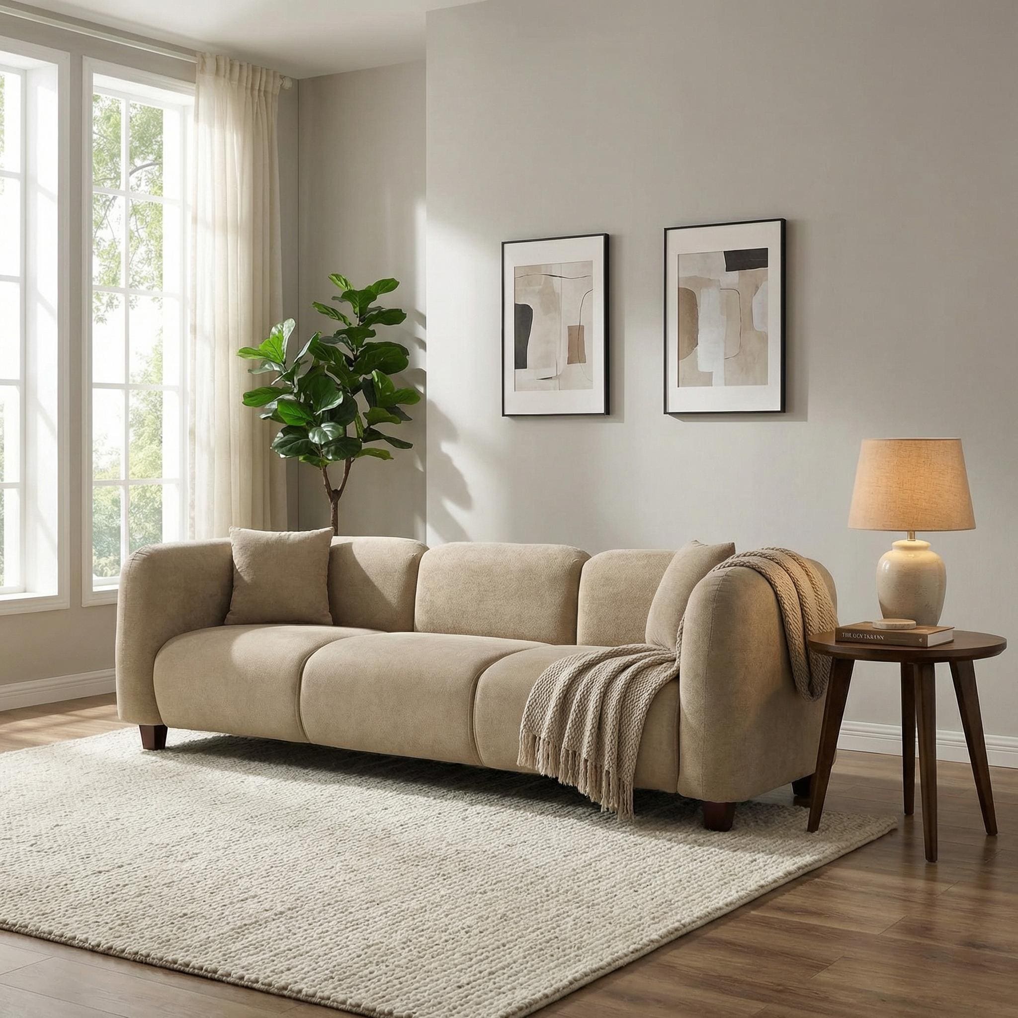 Christopher Knight Home - Silo Modern 87 Inch Upholstered 3-Seater Sofa
