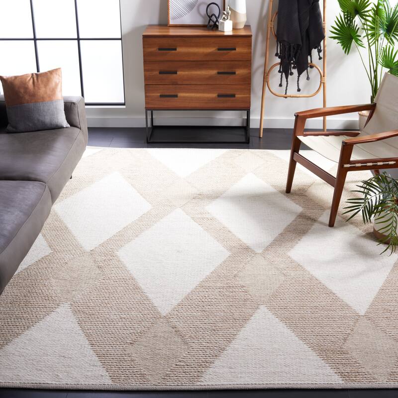 SAFAVIEH Handmade Natura Iridenta Diamond Boho Wool Rug