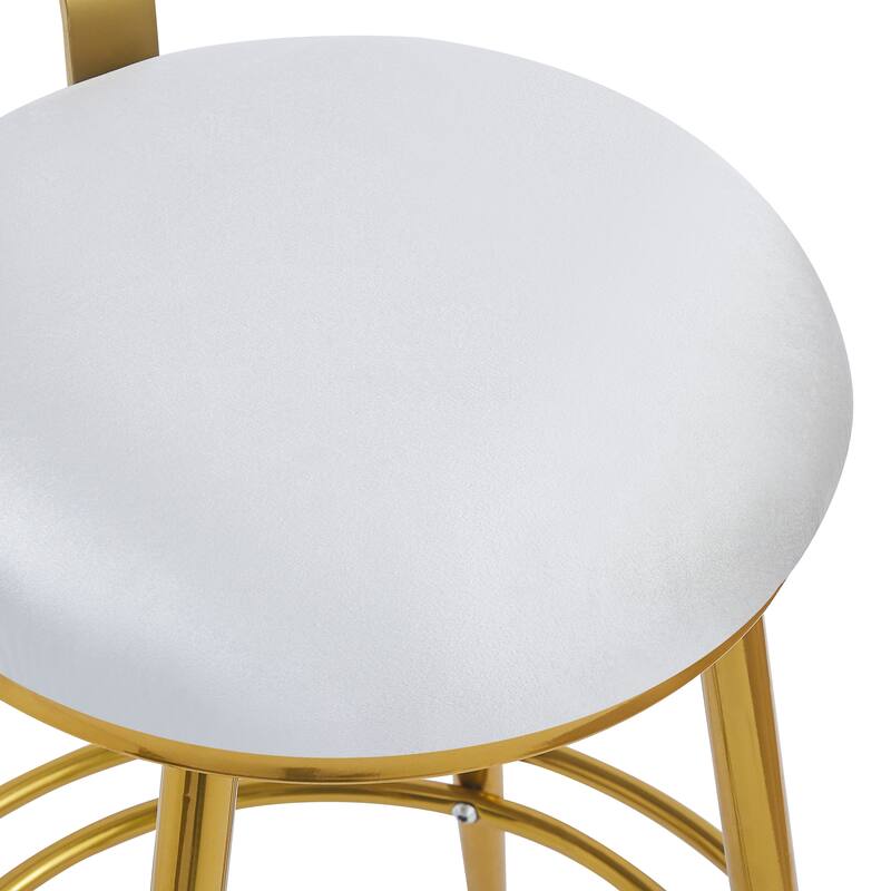 Roomfitters 27.65'' Velvet Counter Stools, Set of 2 Modern Bar Height Chairs with Iron Frame, Soft Backrest and Footrest