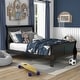 preview thumbnail 1 of 20, Furniture of America Mayday II Classic Kids Wooden Sleigh Bed Black - Full