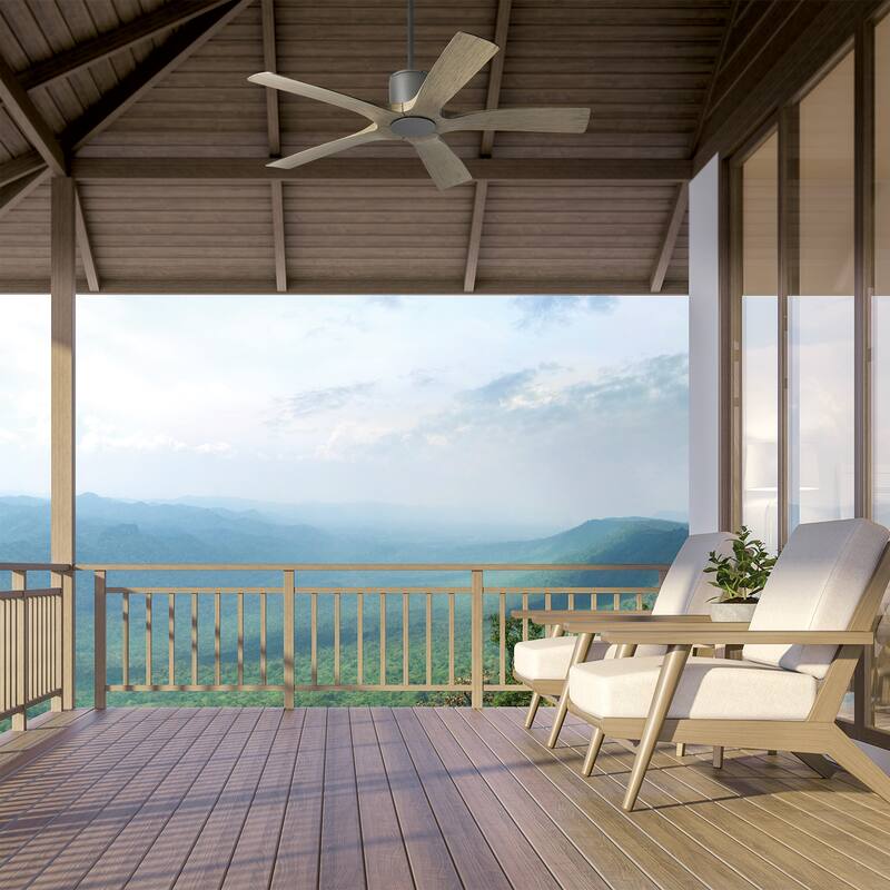 Aviator Indoor and Outdoor 5-Blade Smart Ceiling Fan 54in with Remote Control (Light Kit Sold Separately)