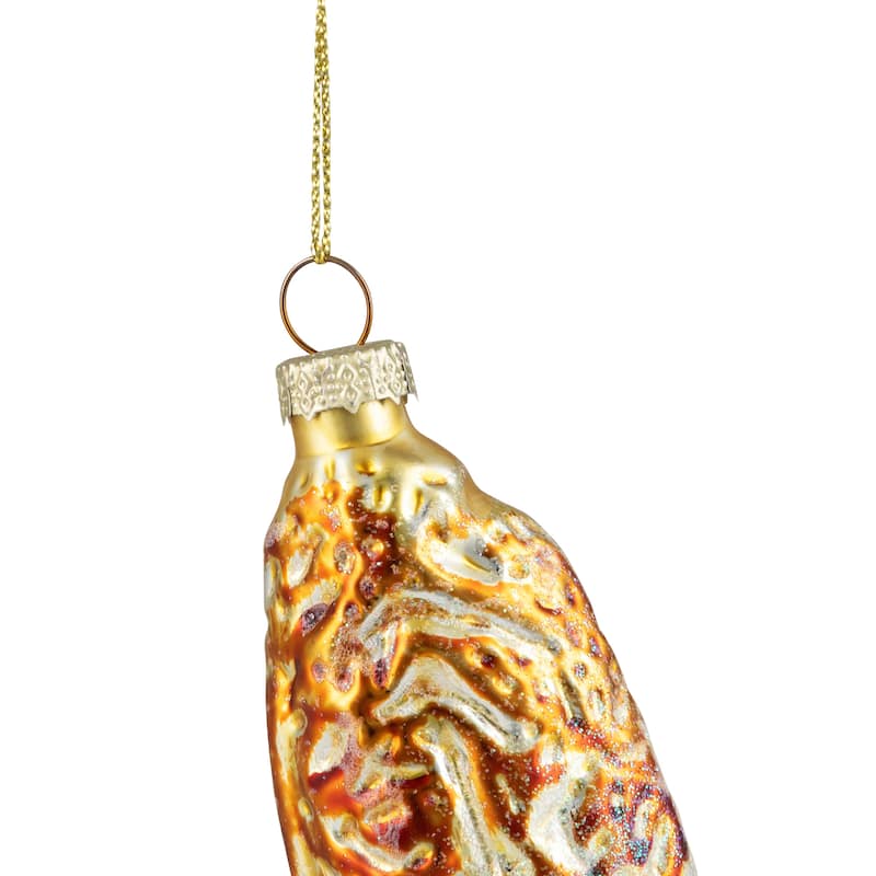 Buffalo Flat Chicken Wing Glass Christmas Ornament - 4"