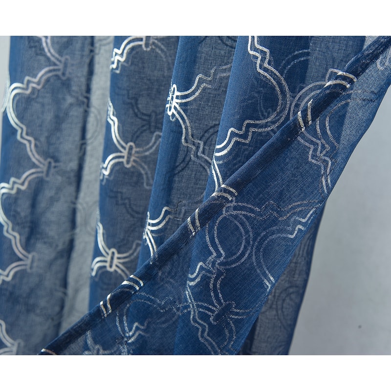 Embroidered Sheer Window Curtain Collection 84" or 95"