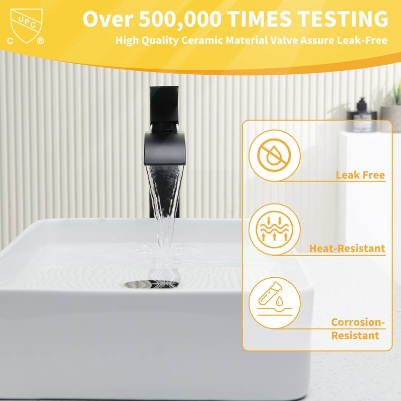 Single Handle Single Hole Tall Vessel sink Faucet with Deckplate Included