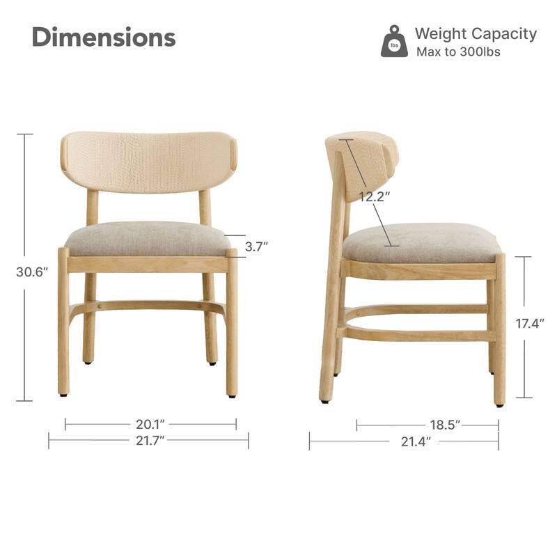 Spruce & Spring Modern Dining Chair with Handwoven Rope Back