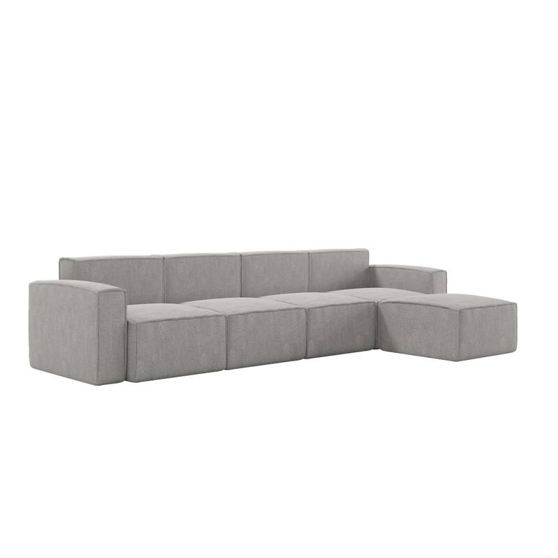 Contemporary 5 Piece Modular Sectional Sofa with Ottoman